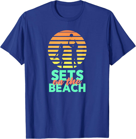 Sets On The Beach | Funny Volleyball Team Shirt T-Shirt - T-Shirt | Royal