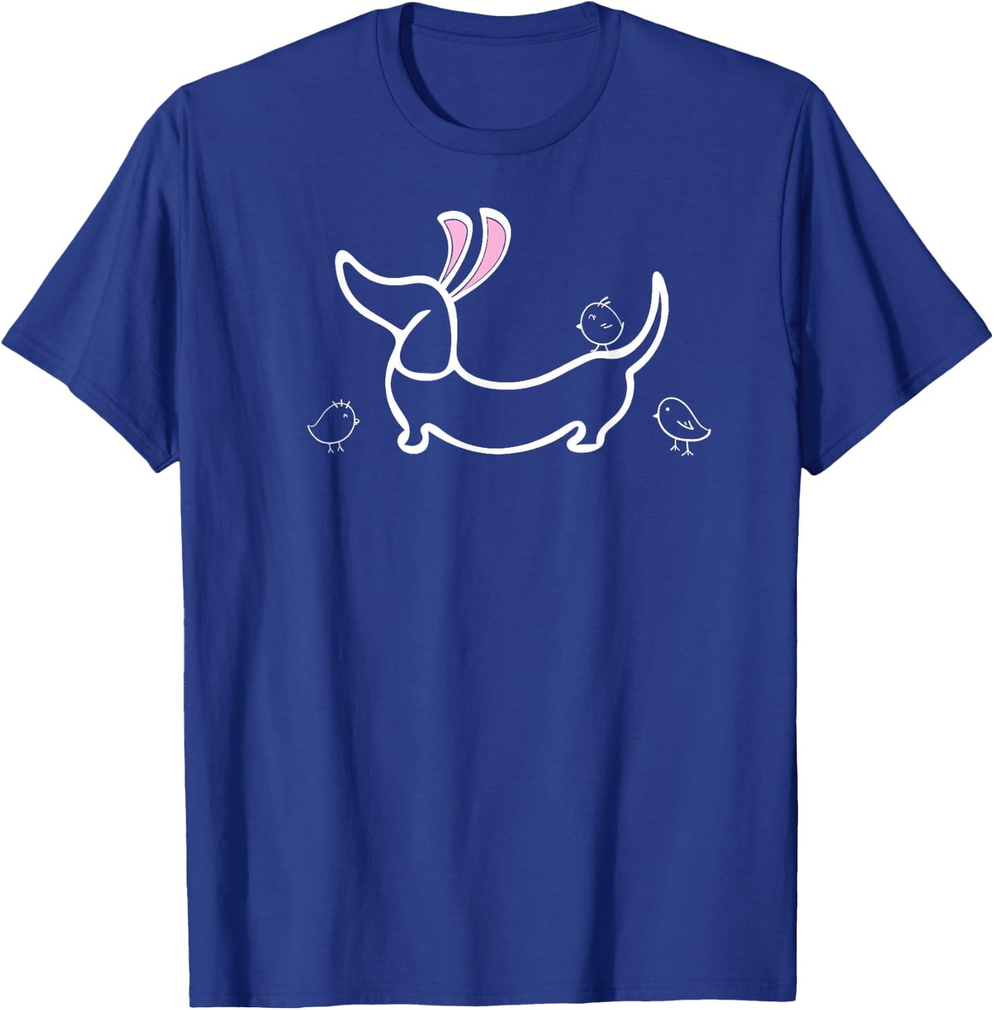 Easter Bunny Ears and Chicks Dachshund T-Shirt - T-Shirt | Royal
