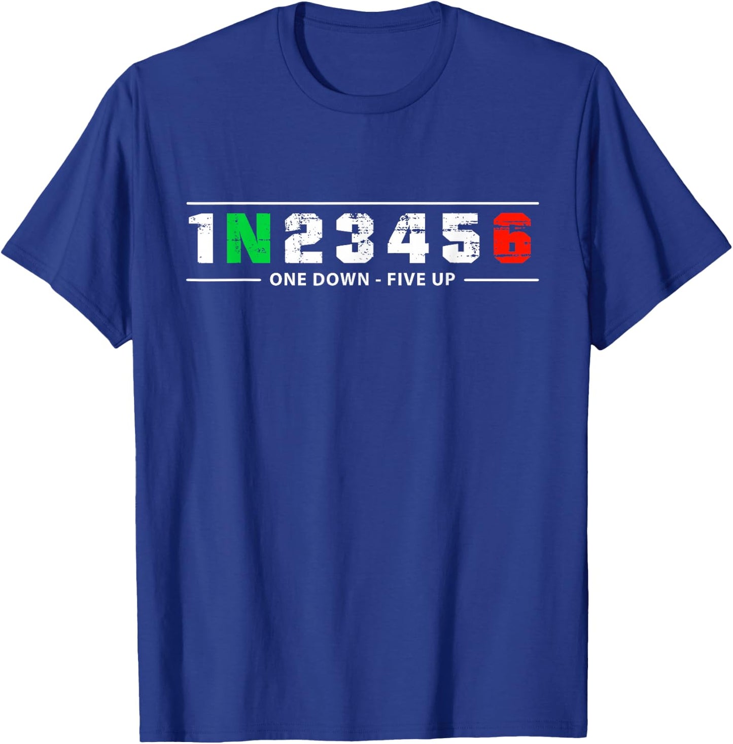 1N23456 Motorcycle Shift Biker Motorcyclist T-Shirt - T-Shirt | Royal