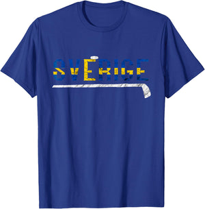 Sverige Swedish Ice Hockey Player Sweden Ice Hockey T-Shirt - T-Shirt | Royal