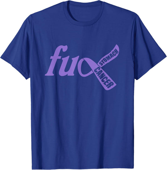 Funny Fuck Stomach Cancer Awareness Ribbon Gifts T-Shirt - T-Shirt | Royal