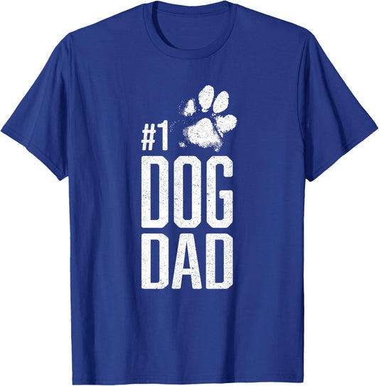 Number One Dog Dad - Father's Day Funny Dog Lover Women Kids T-Shirt - T-Shirt | Royal
