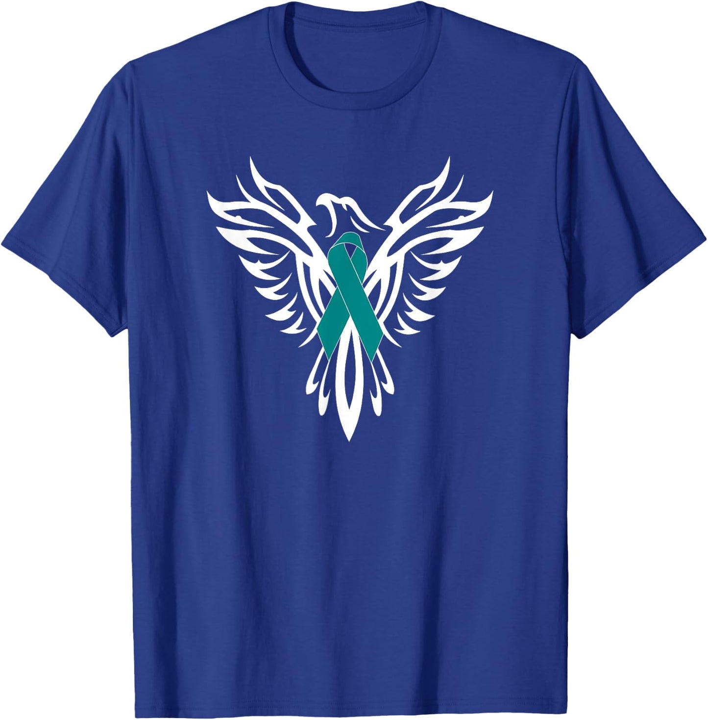 PTSD Awareness Apparel Phoenix Teal Ribbon Men Women Family T-Shirt - T-Shirt | Royal