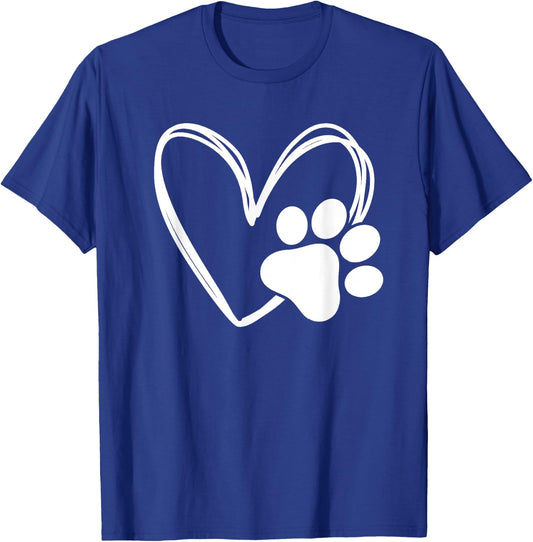 Dog Paw Heart Baby Dogs - Dog Paws Hearts Dog Paw Print T-Shirt - T-Shirt | Royal