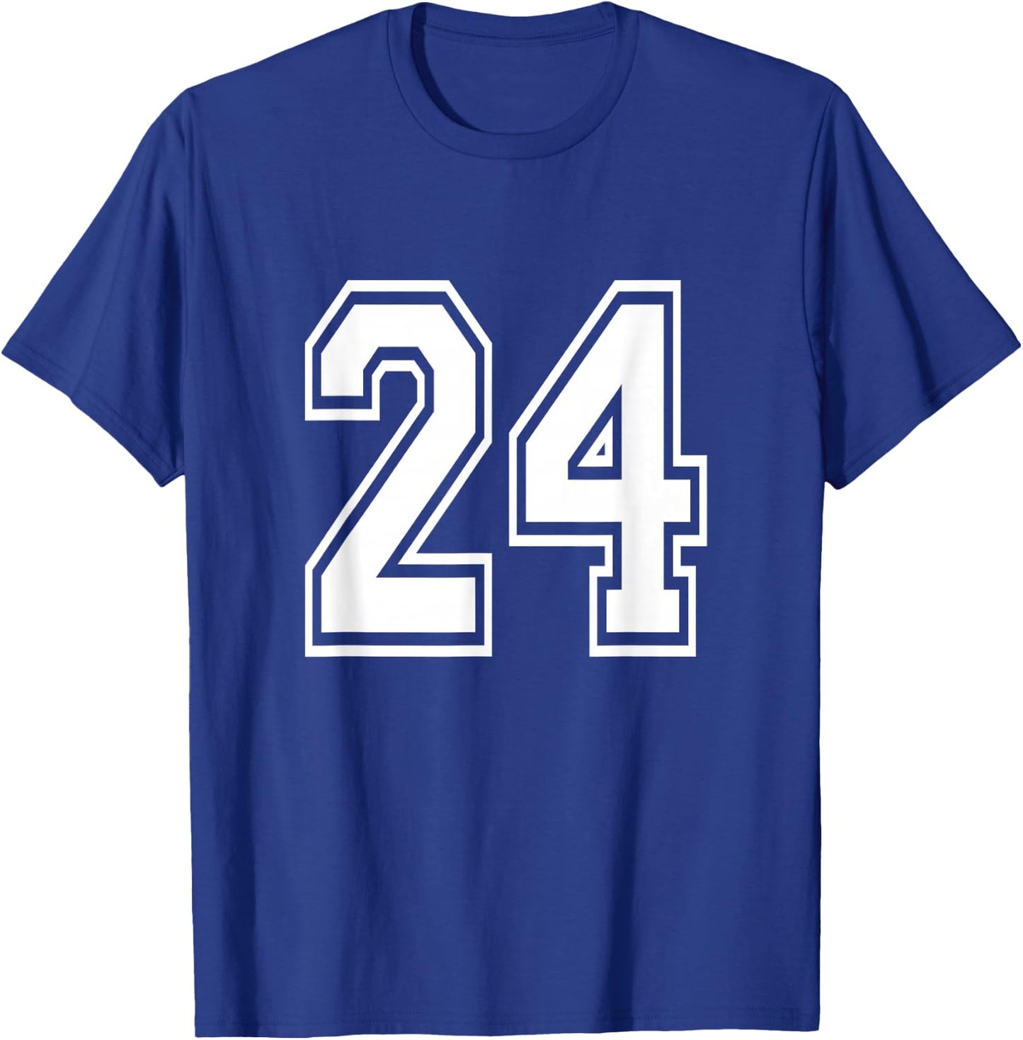 Number 24 Birthday Varsity Sports Team Jersey T-Shirt - T-Shirt | Royal
