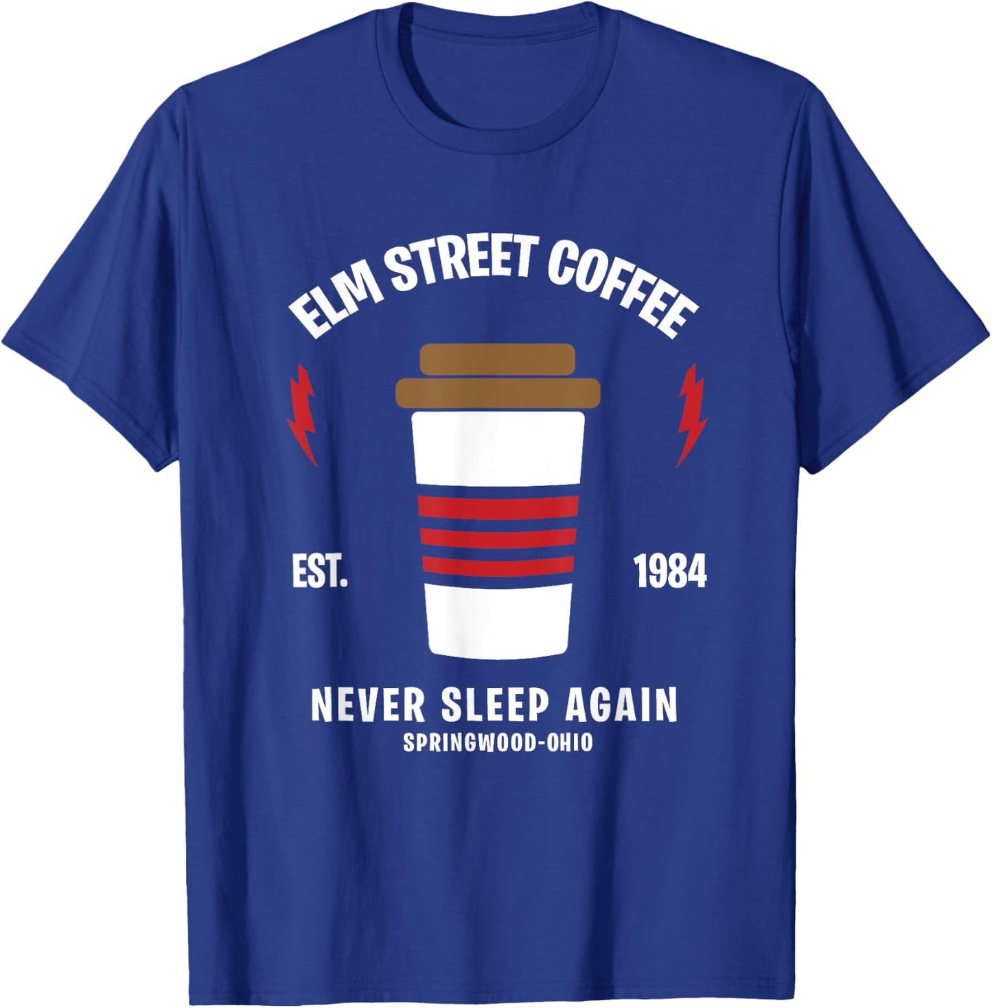 Elm Street Coffee sleeping Freddy funny Gift T-Shirt - T-Shirt | Royal