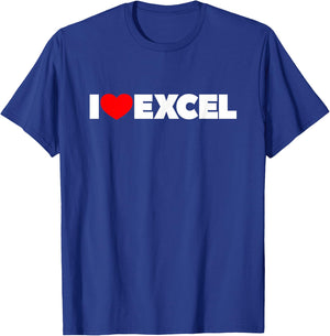 I Love (Heart) Excel T-Shirt - T-Shirt | Royal