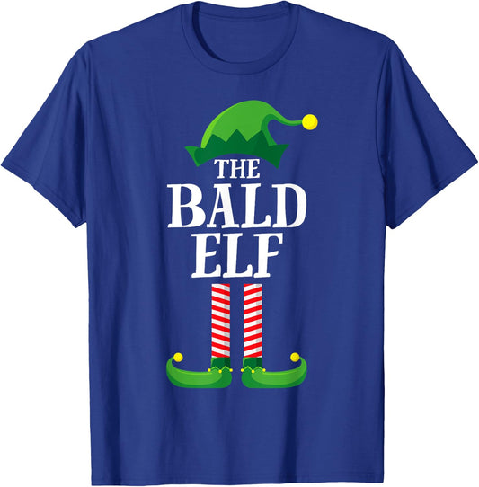 Bald Elf Matching Family Group Christmas Party Pyjamas T-Shirt - T-Shirt | Royal