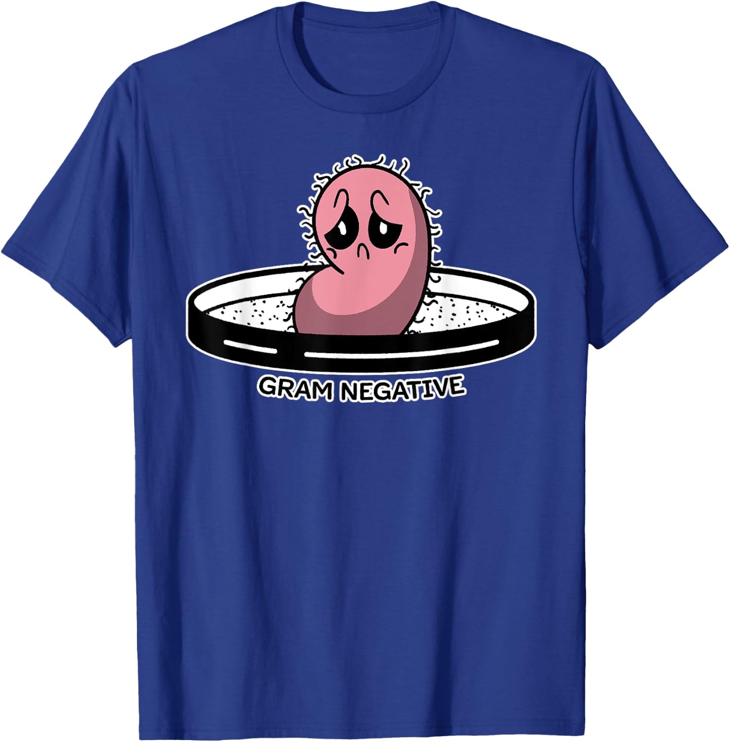 Cute Funny Negative Bacteria Microbiology Science Distressed T-Shirt - T-Shirt | Royal