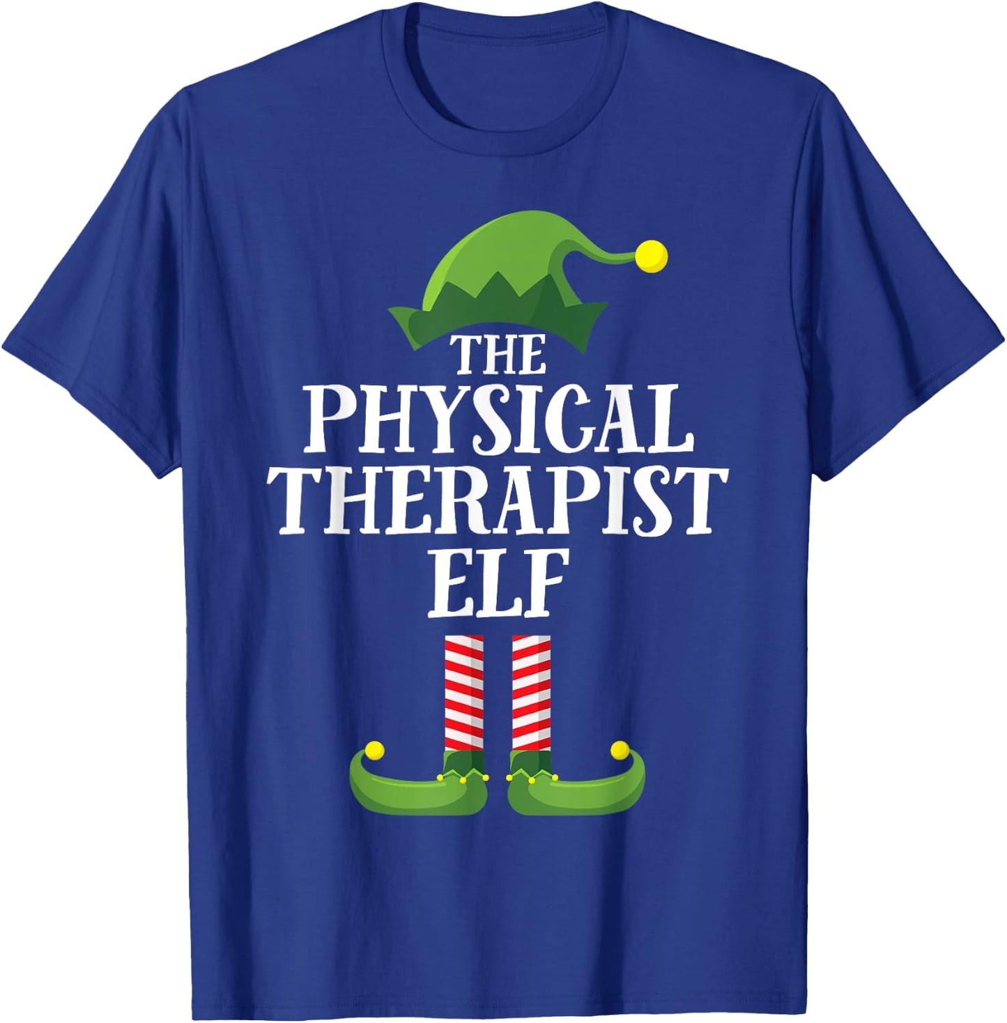 Physical Therapist Elf Matching Family Group Christmas Party T-Shirt - T-Shirt | Royal