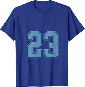 Women's Light Blue Number 23 Jersey Player Uniform #23 V-Neck T-Shirt - T-Shirt | Royal