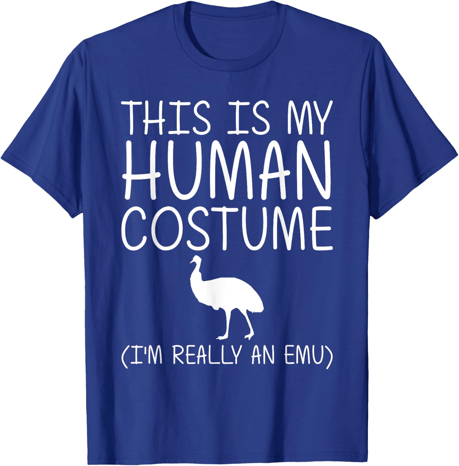 Emu Easy Halloween Human Costume Ostrich Bird Rhea DIY Gift T-Shirt - T-Shirt | Royal