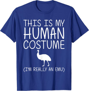Emu Easy Halloween Human Costume Ostrich Bird Rhea DIY Gift T-Shirt - T-Shirt | Royal