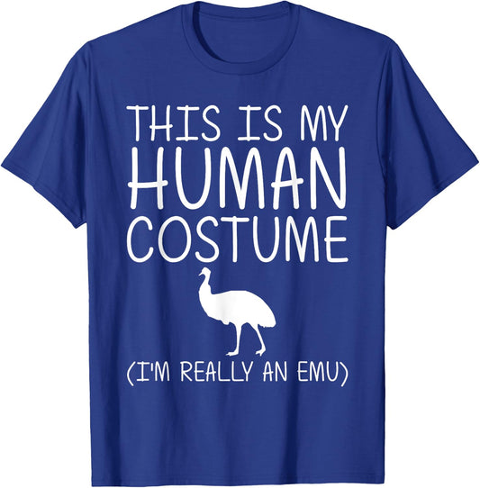 Emu Easy Halloween Human Costume Ostrich Bird Rhea DIY Gift T-Shirt - T-Shirt | Royal