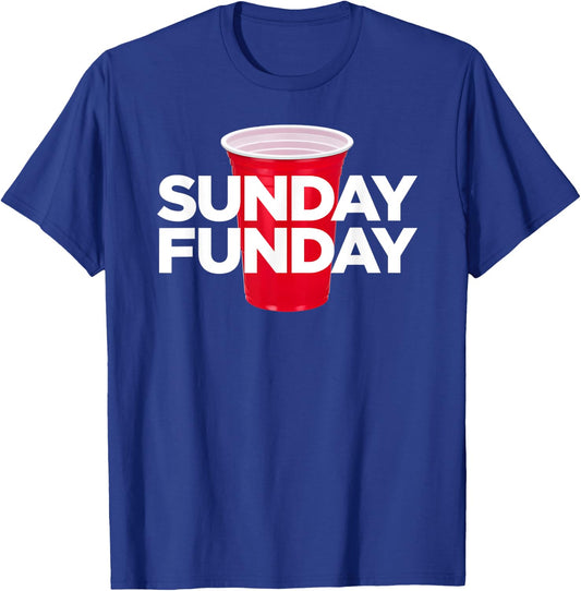Sunday Funday - Plastic Red Cup Football Party T-Shirt - T-Shirt | Royal