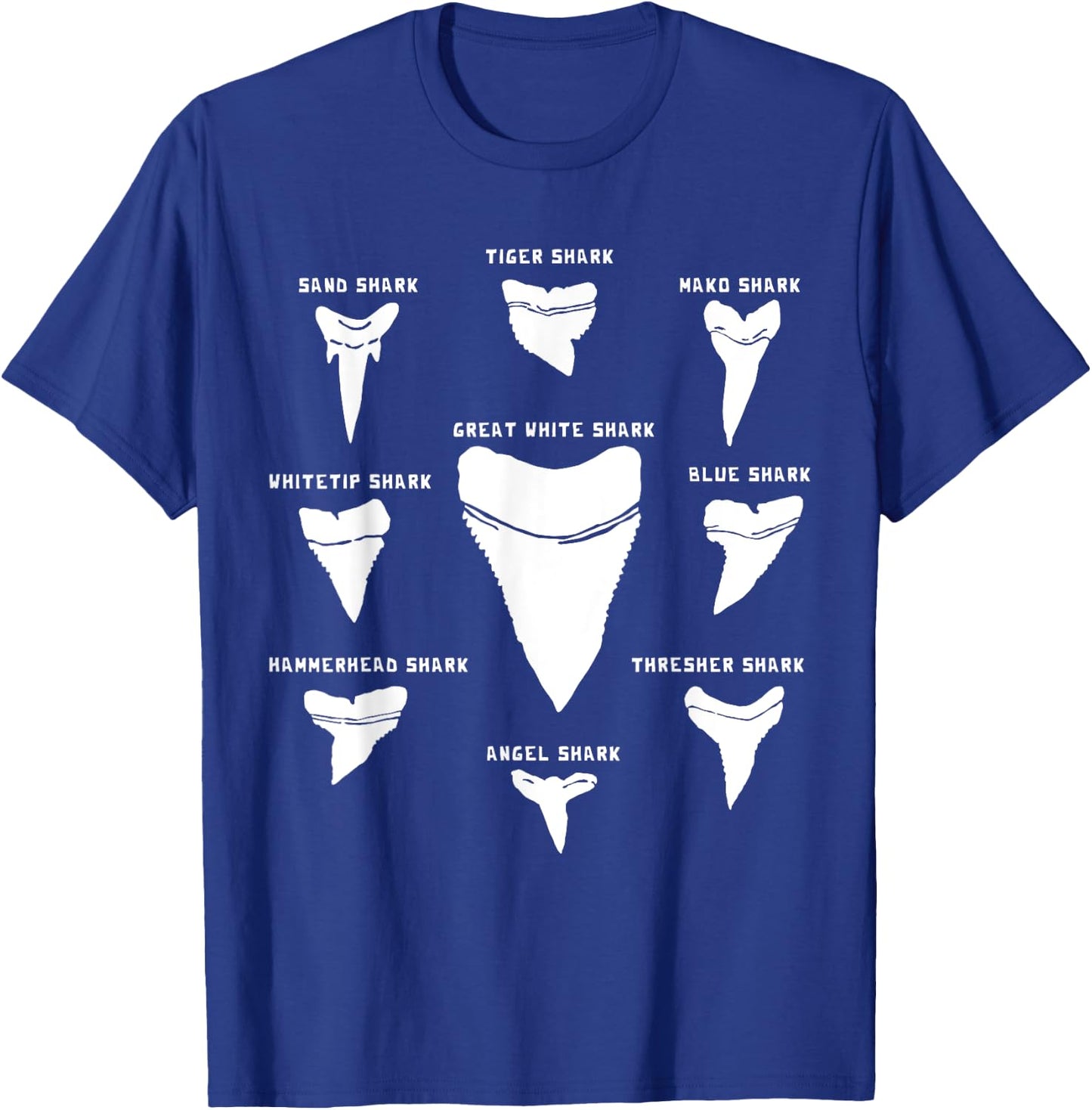 9 Types of Shark Teeth I Species Of Sharks Gift T-Shirt - T-Shirt | Royal