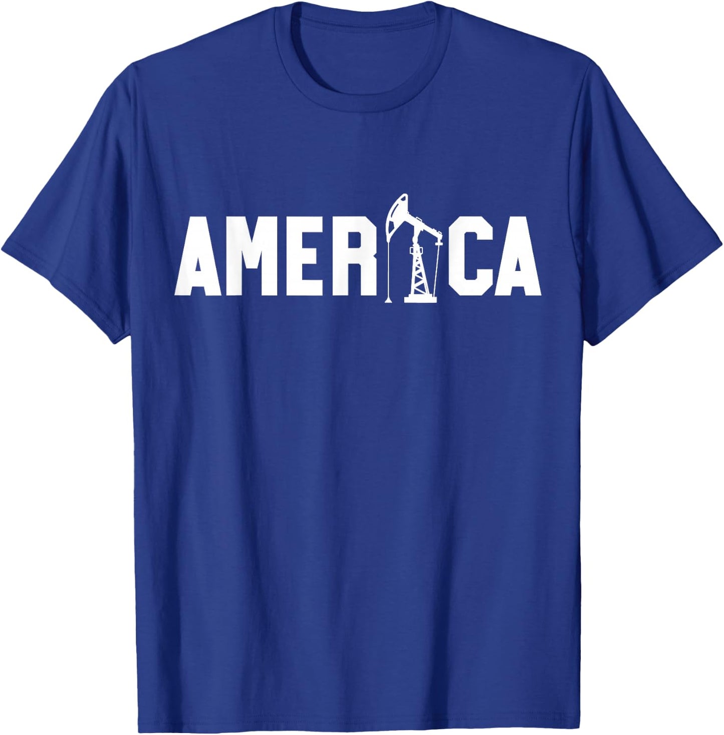 Oil Rig Worker America USA American Gas Oilfield T-Shirt - T-Shirt | Royal