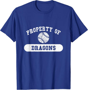 Property of Dragons Baseball T-Shirt - T-Shirt | Royal