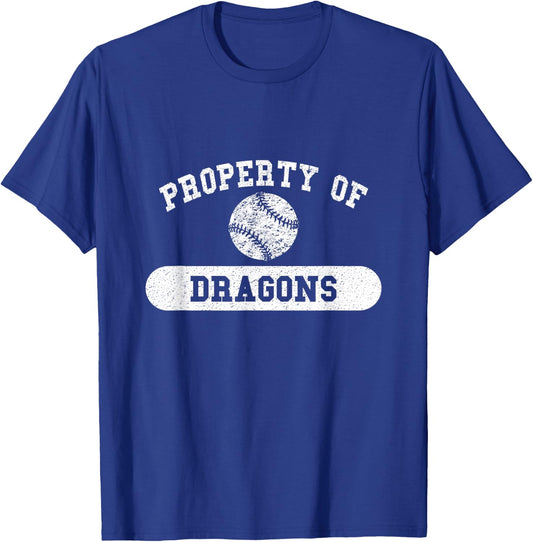 Property of Dragons Baseball T-Shirt - T-Shirt | Royal