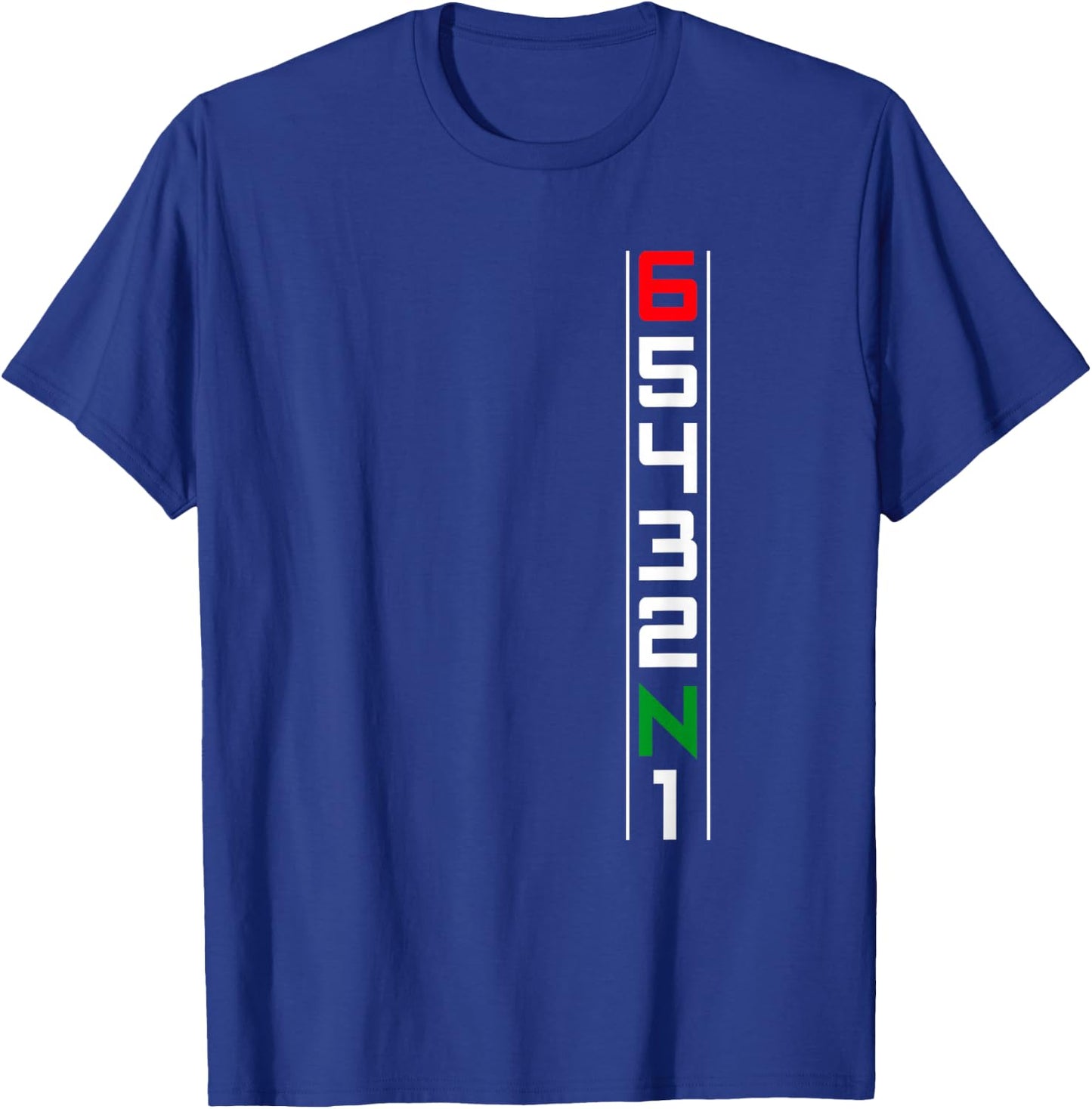Motorcycle Gear Shift Six Speed One Down Five Up T-Shirt - T-Shirt | Royal