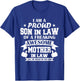 Proud Son In Law From Awesome Mother In Law Funny Son InLaw T-Shirt - T-Shirt | Royal