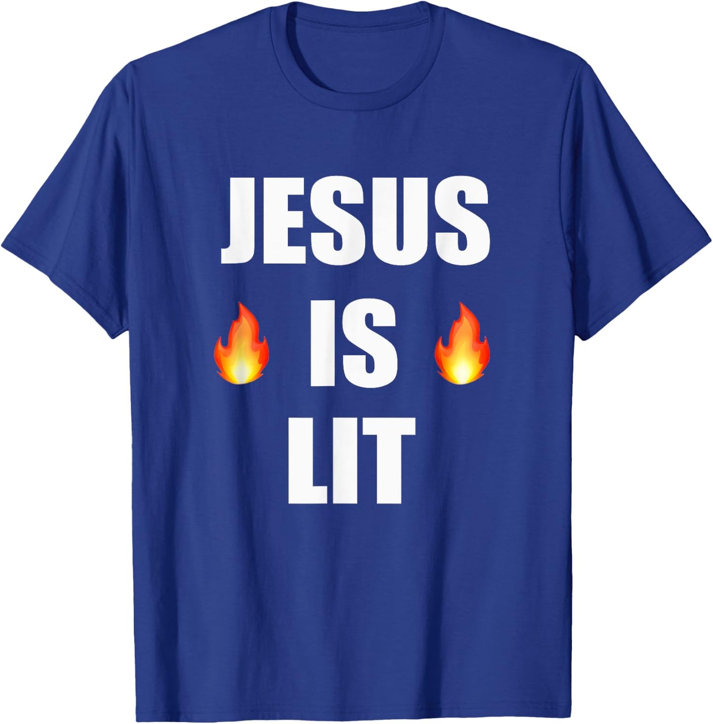 Jesus Is Lit Christian Shirt T-Shirt - T-Shirt | Royal