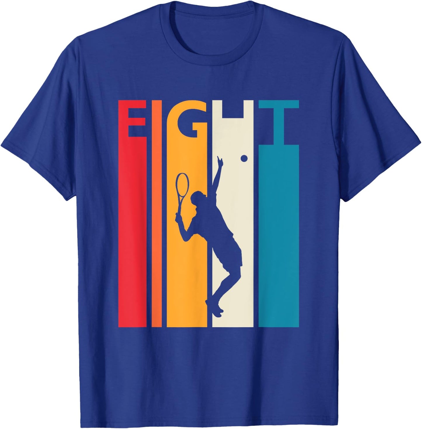 8th Birthday Gift Eight Vintage Tennis Birthday 8 Year Old T-Shirt - T-Shirt | Royal