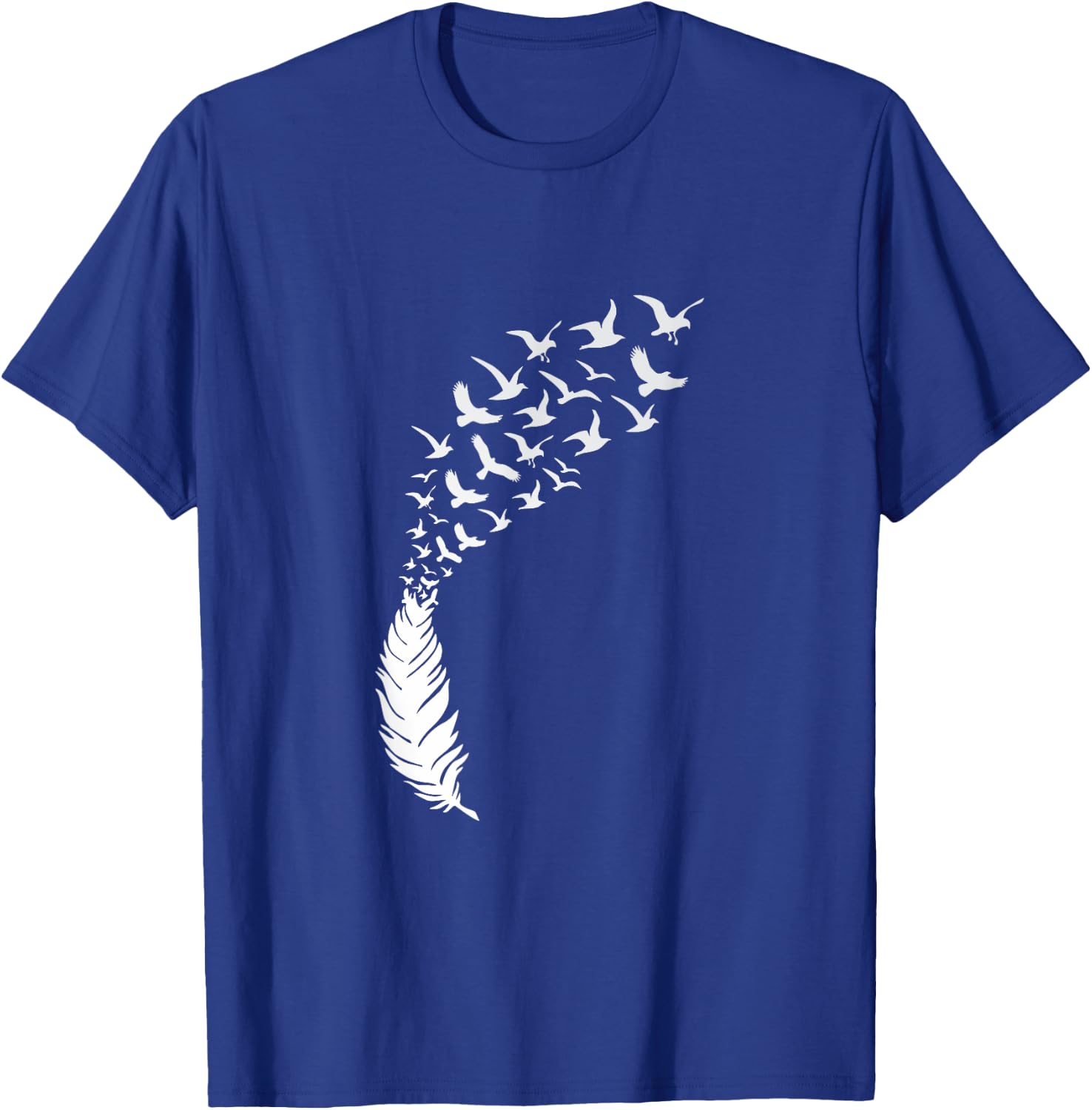 Flying Birds Feather Art Best Awesome Design T-Shirt - T-Shirt | Royal