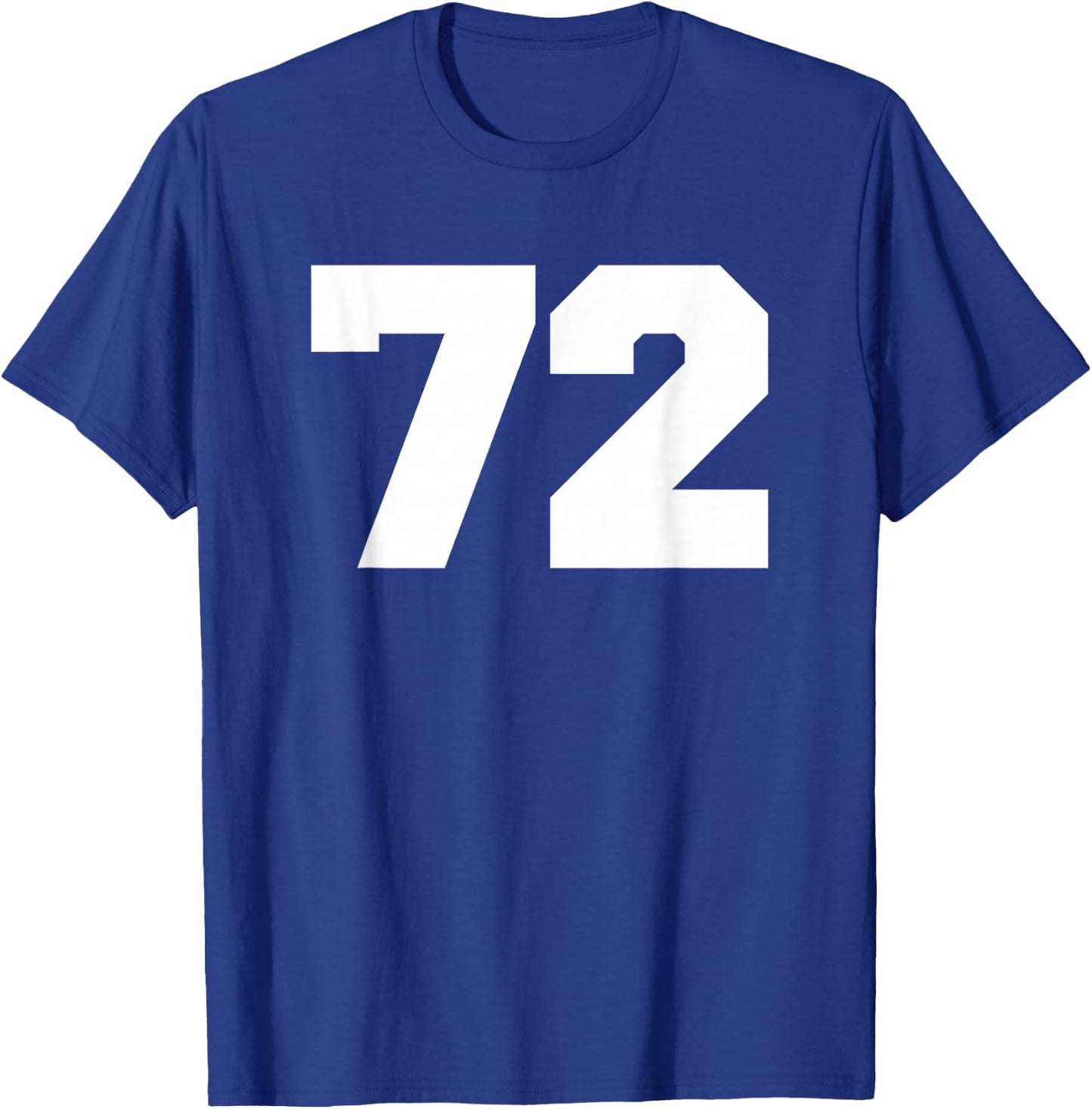 Number 72 Sports Jersey Player #72 Fan FRONT Print Varsity T-Shirt - T-Shirt | Royal