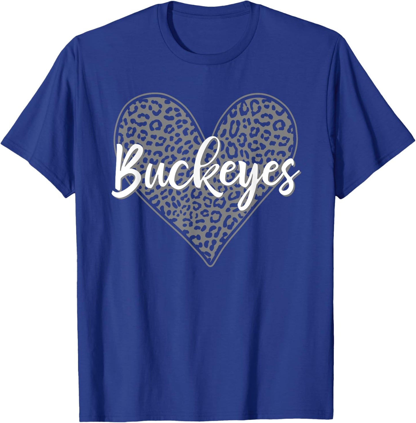 Buckeyes Gilmer Leopard Heart Pattern HS T-Shirt - T-Shirt | Royal