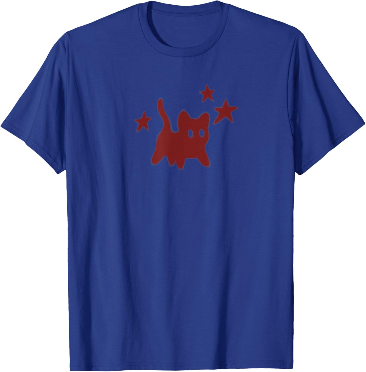 90s Y2K Scary Cat Tomcat is Scared under Starry T-Shirt - T-Shirt | Royal