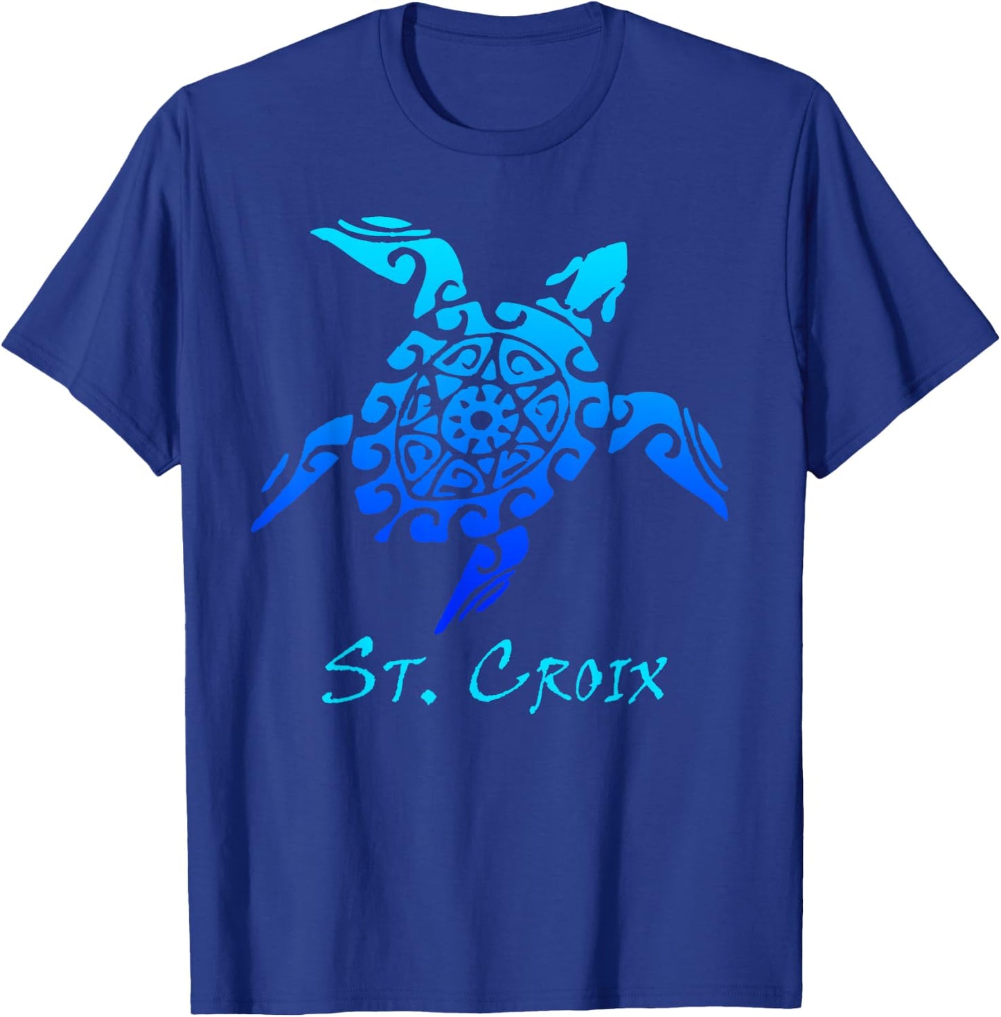 St. Croix Tribal Turtle Polynesian Tattoo Style Vacation T-Shirt - T-Shirt | Royal
