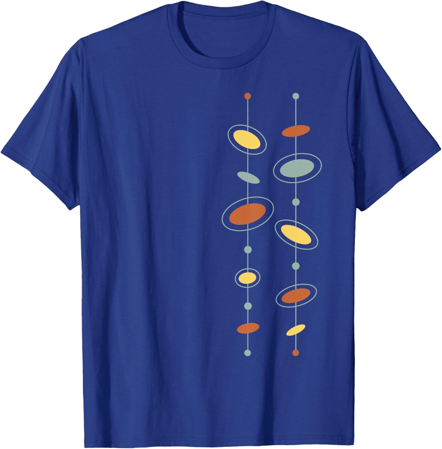 Atomic Age Mid Century Modern Pattern T-Shirt - T-Shirt | Royal