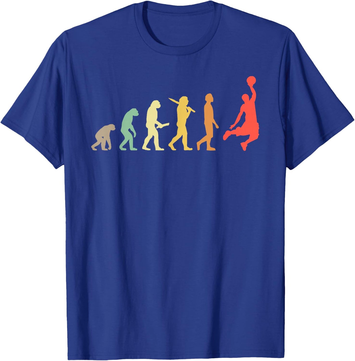 Retro Basketball Evolution Gift Basketball Players Small T-Shirt - T-Shirt | Royal