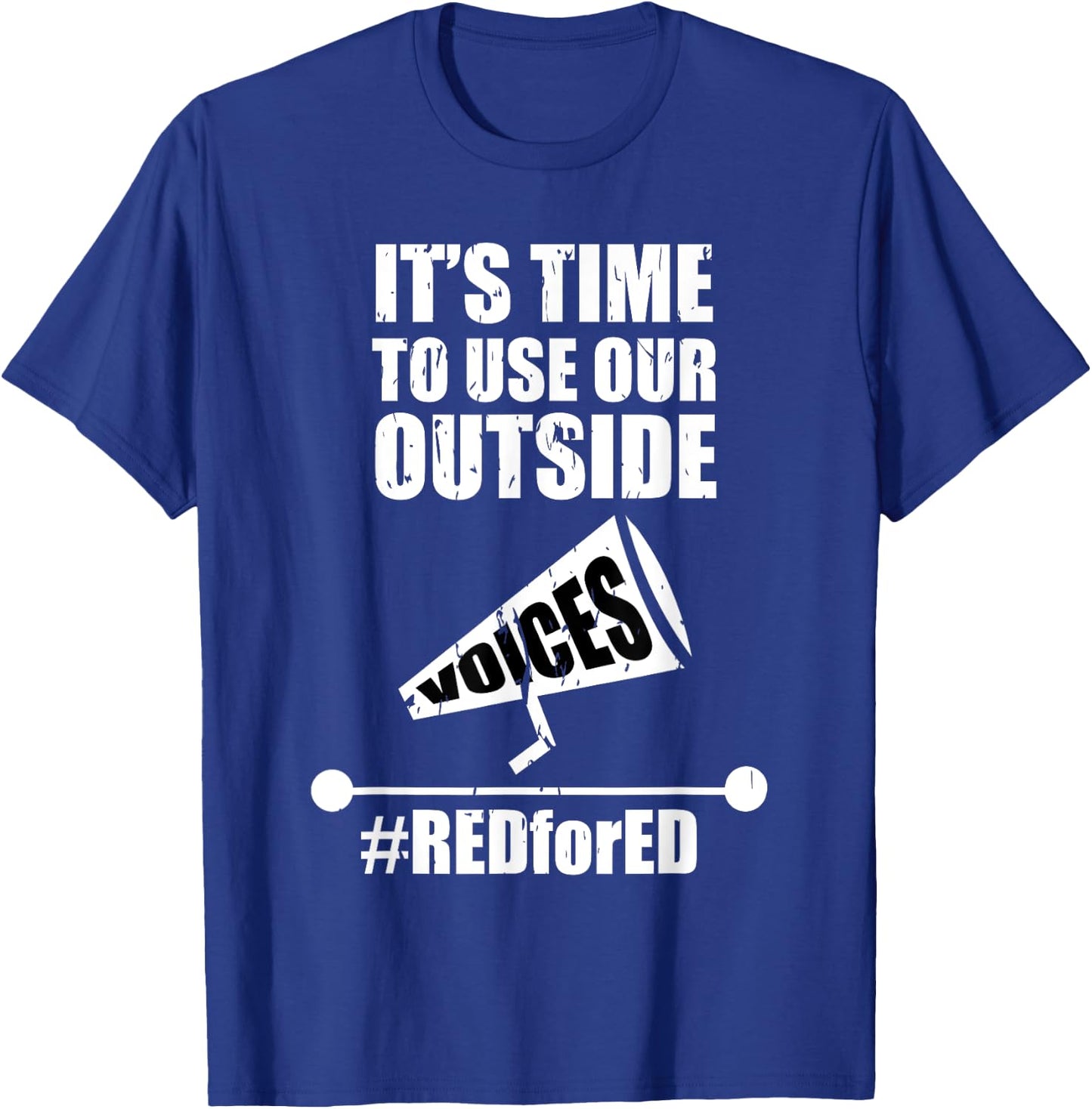 Outside Voices | Red For Ed Teachers Strike Educator Men Women T-Shirt - T-Shirt | Royal