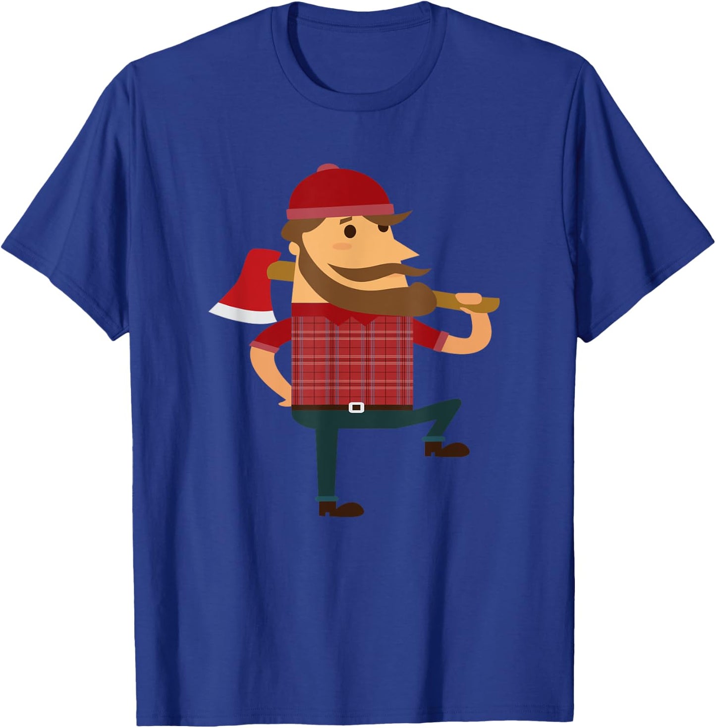 Lumberjack Hipster Mountain Man Flannel Axe T-Shirt - T-Shirt | Royal