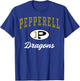Pepperell High School Dragons C3 T-Shirt - T-Shirt | Royal