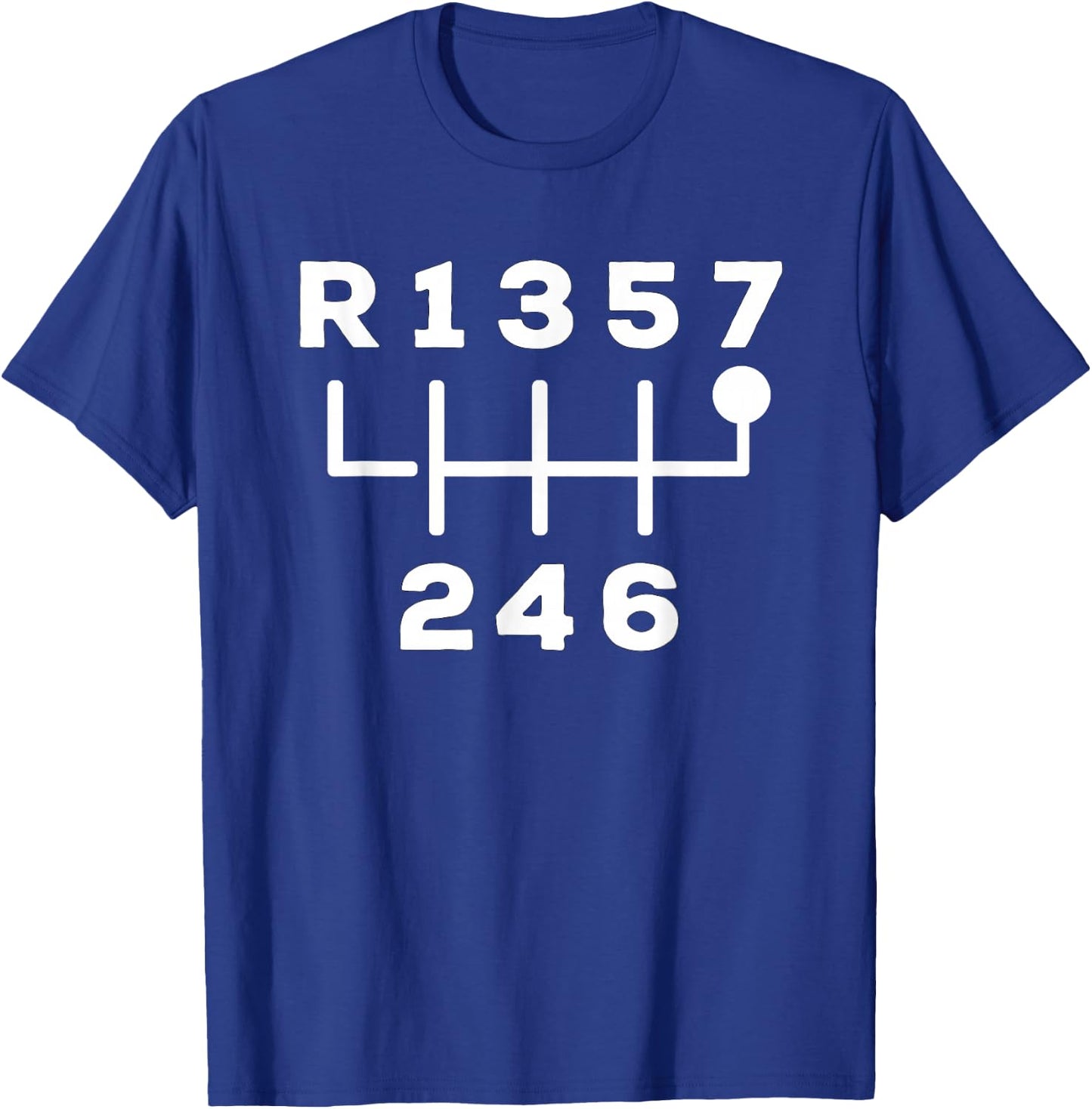 7 Speed Manual Transmission 7-Speed Stick Shift T-Shirt - T-Shirt | Royal