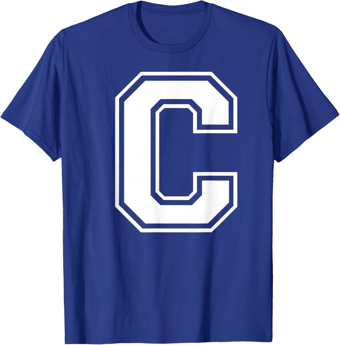 Letter C Capital Alphabet College Varsity Monogram Club T-Shirt - T-Shirt | Royal