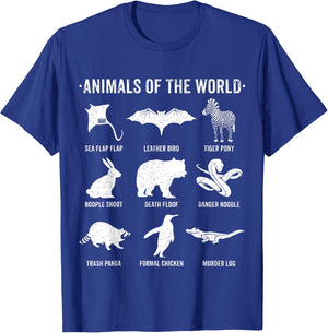 Simple Vintage Humor Funny Rare Animals of the World T-Shirt - T-Shirt | Royal