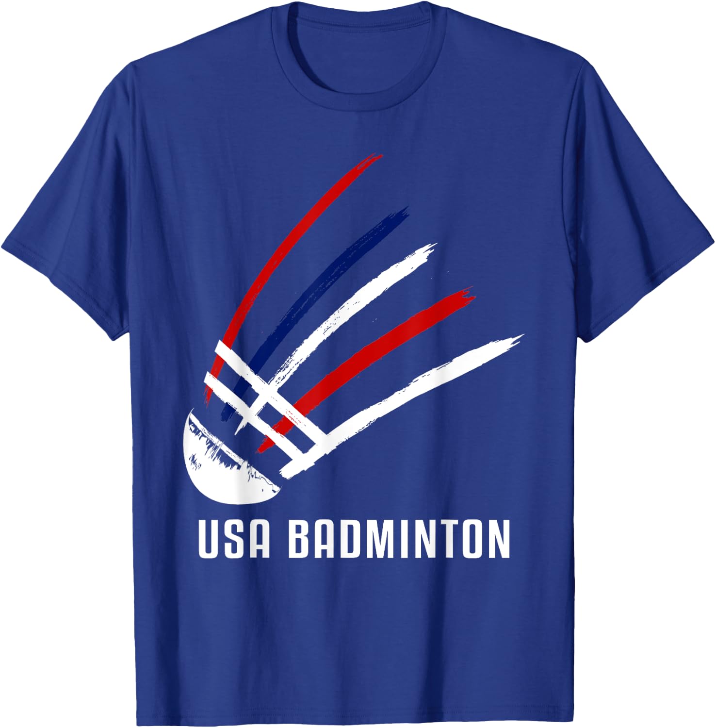 USA Badminton Shuttlecock Red White Blue T-Shirt - T-Shirt | Royal