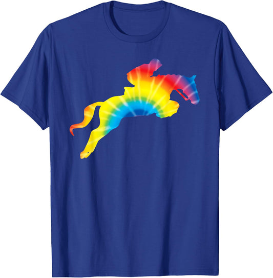 Tie Dye English Hunter Jumper Girl Riding Horse Gift T-Shirt - T-Shirt | Royal