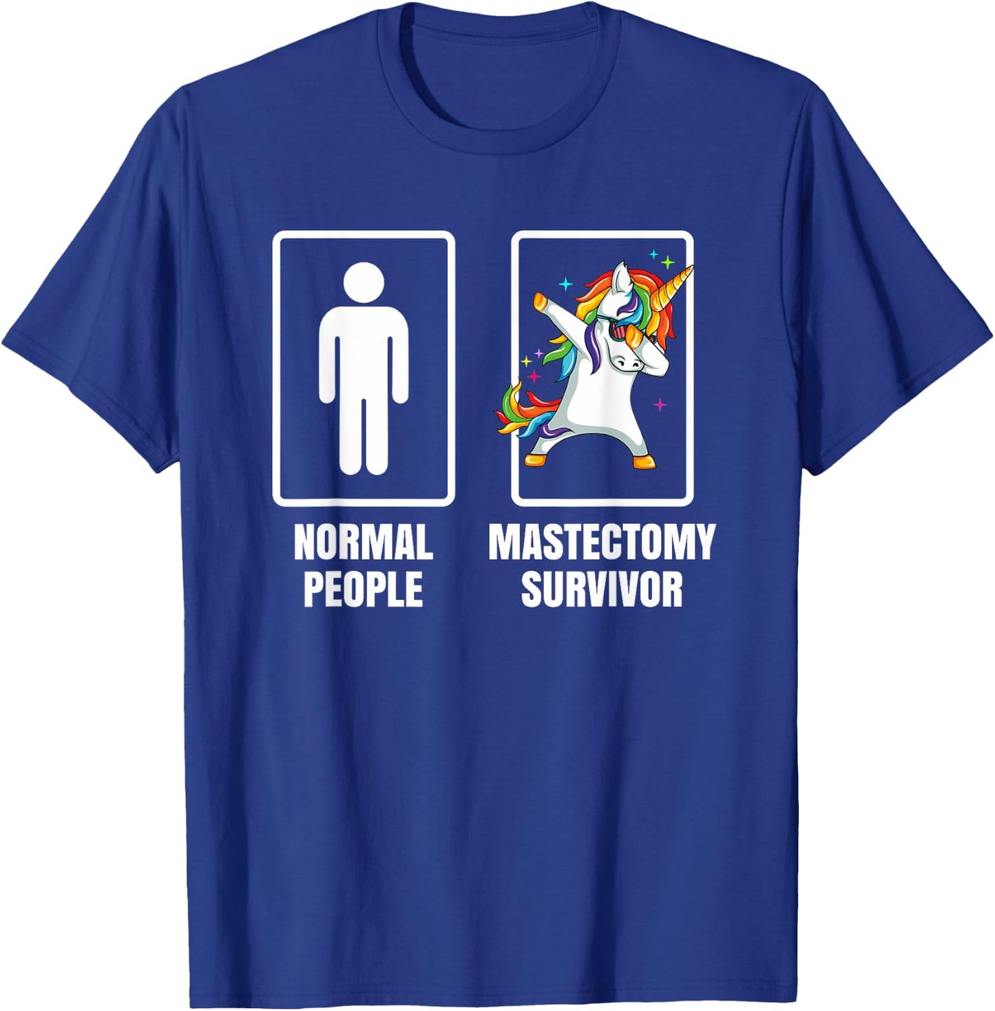 Dabbing Unicorn Mastectomy Surgery Survivor Recovery Gift T-Shirt - T-Shirt | Royal