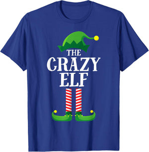 Crazy Elf Matching Family Group Christmas Party Pyjamas T-Shirt - T-Shirt | Royal