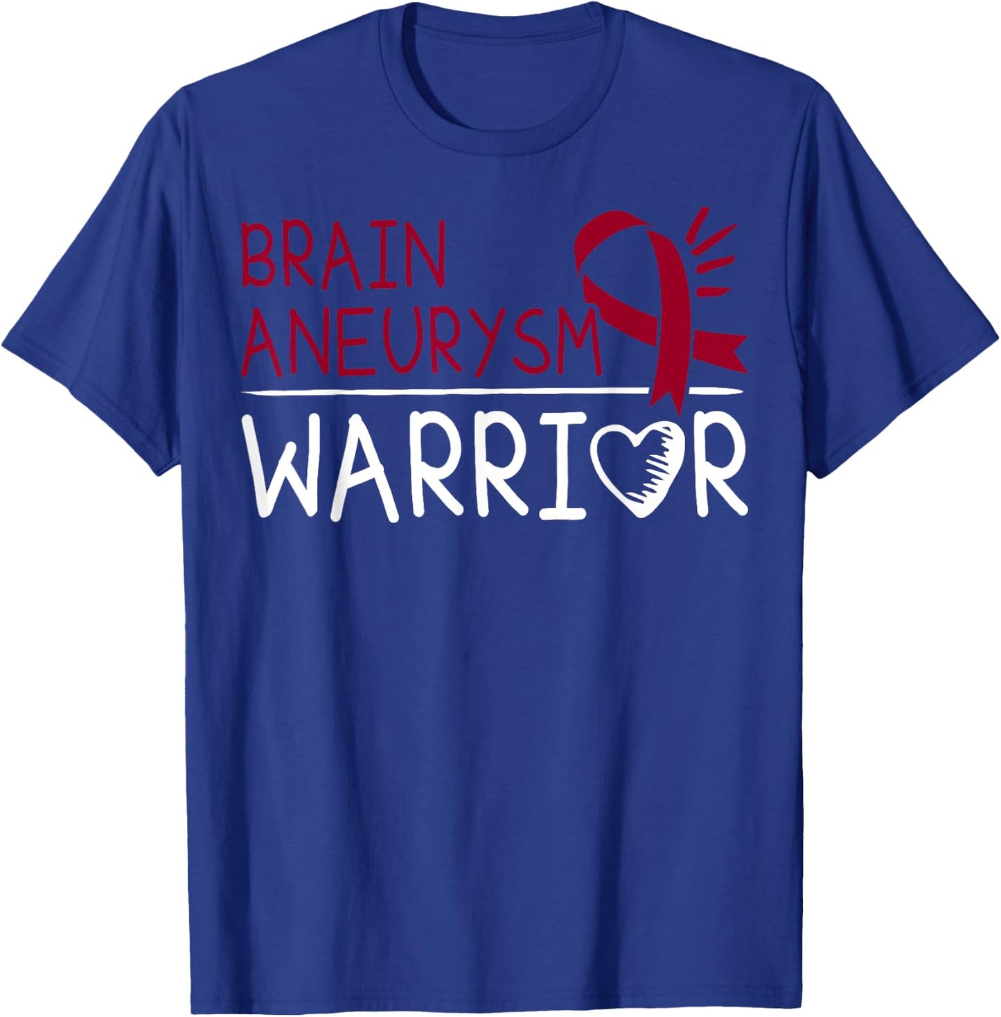 Brain Aneurysm Gift - Burgundy Awareness Ribbon T-Shirt - T-Shirt | Royal