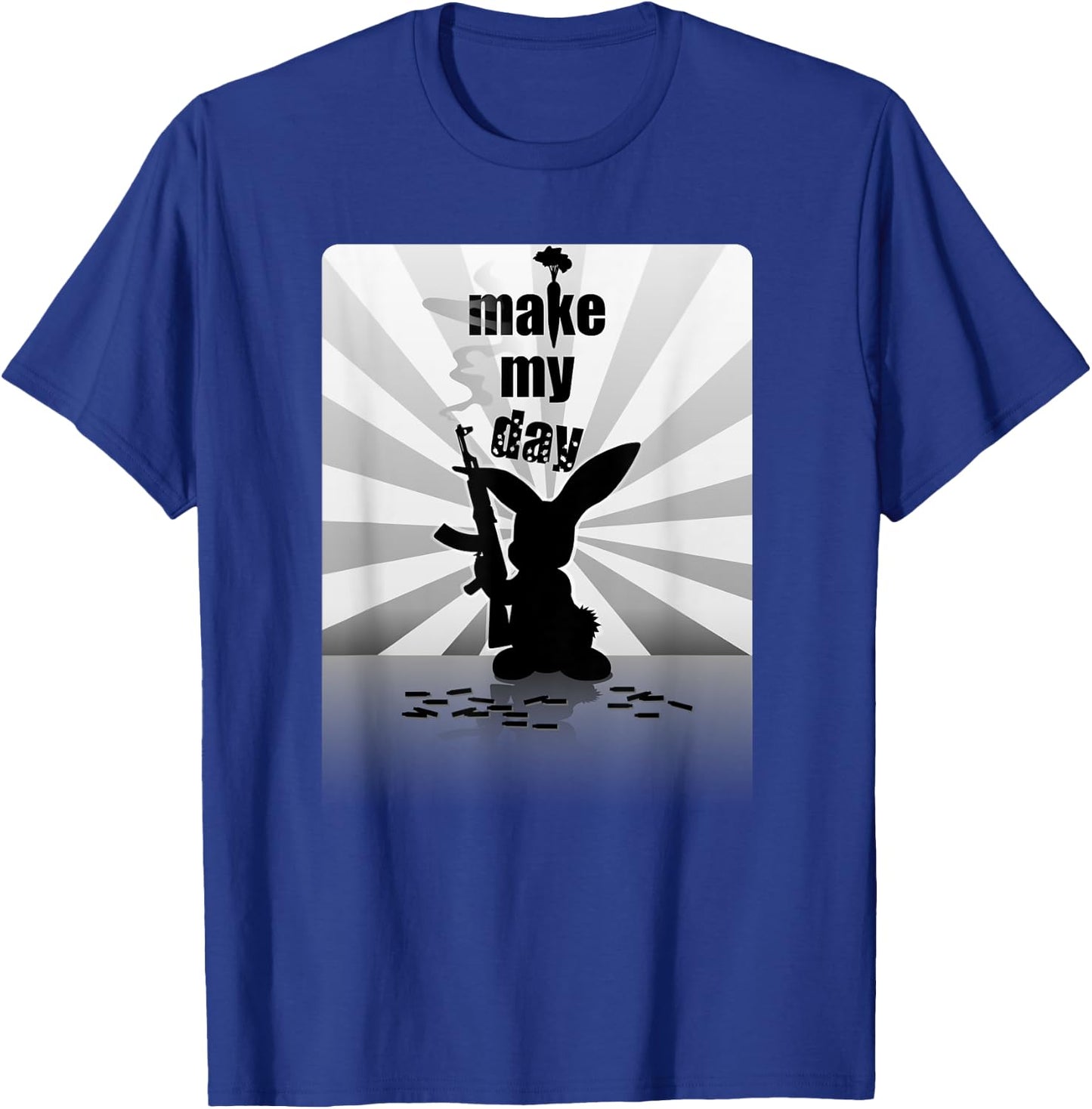 Bunny Rabbit Animal Attitude Guns Humor Cool T Shirt T-Shirt - T-Shirt | Royal