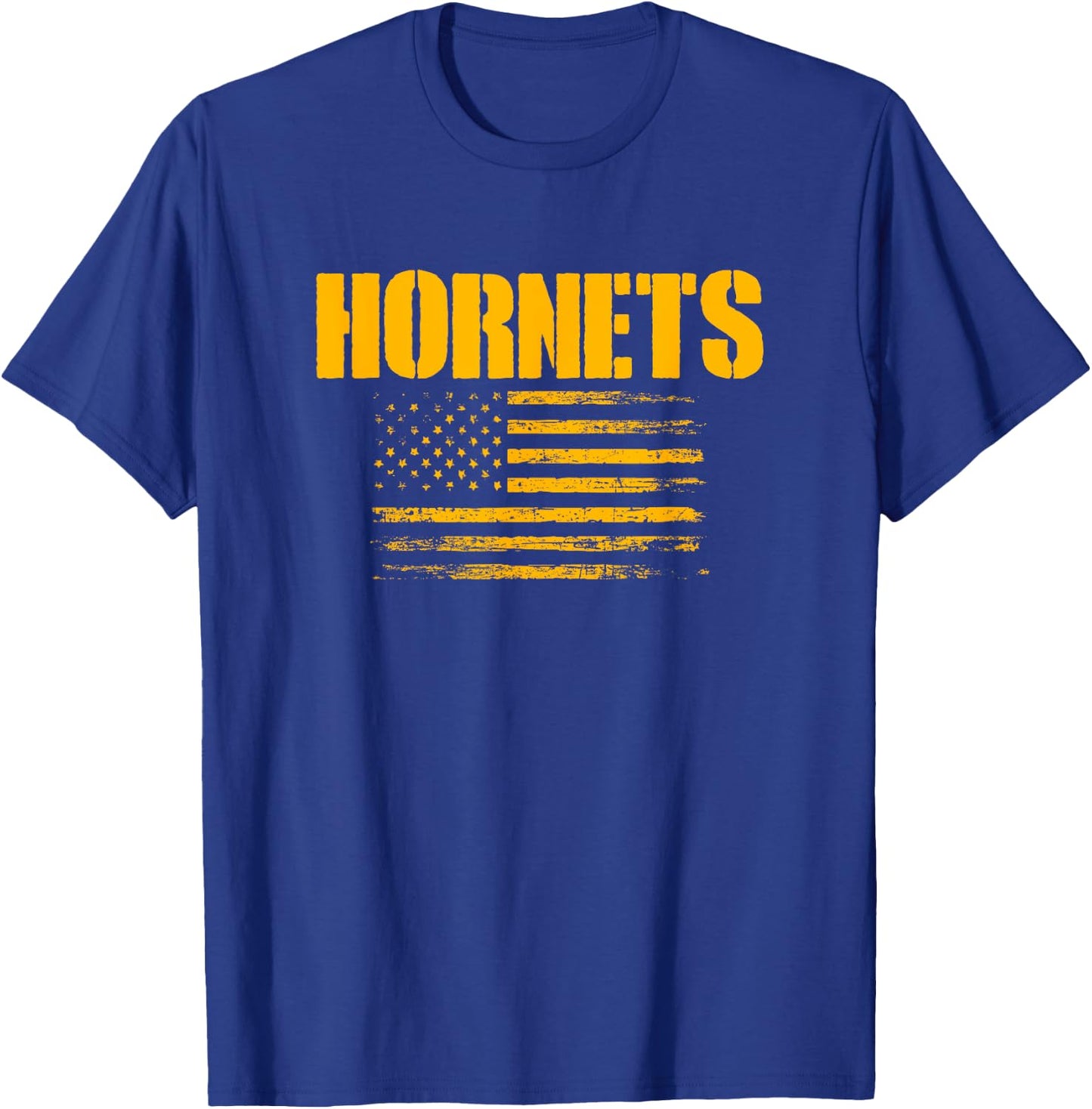 Yulee Hornets USA Flag Pride T-Shirt - T-Shirt | Royal