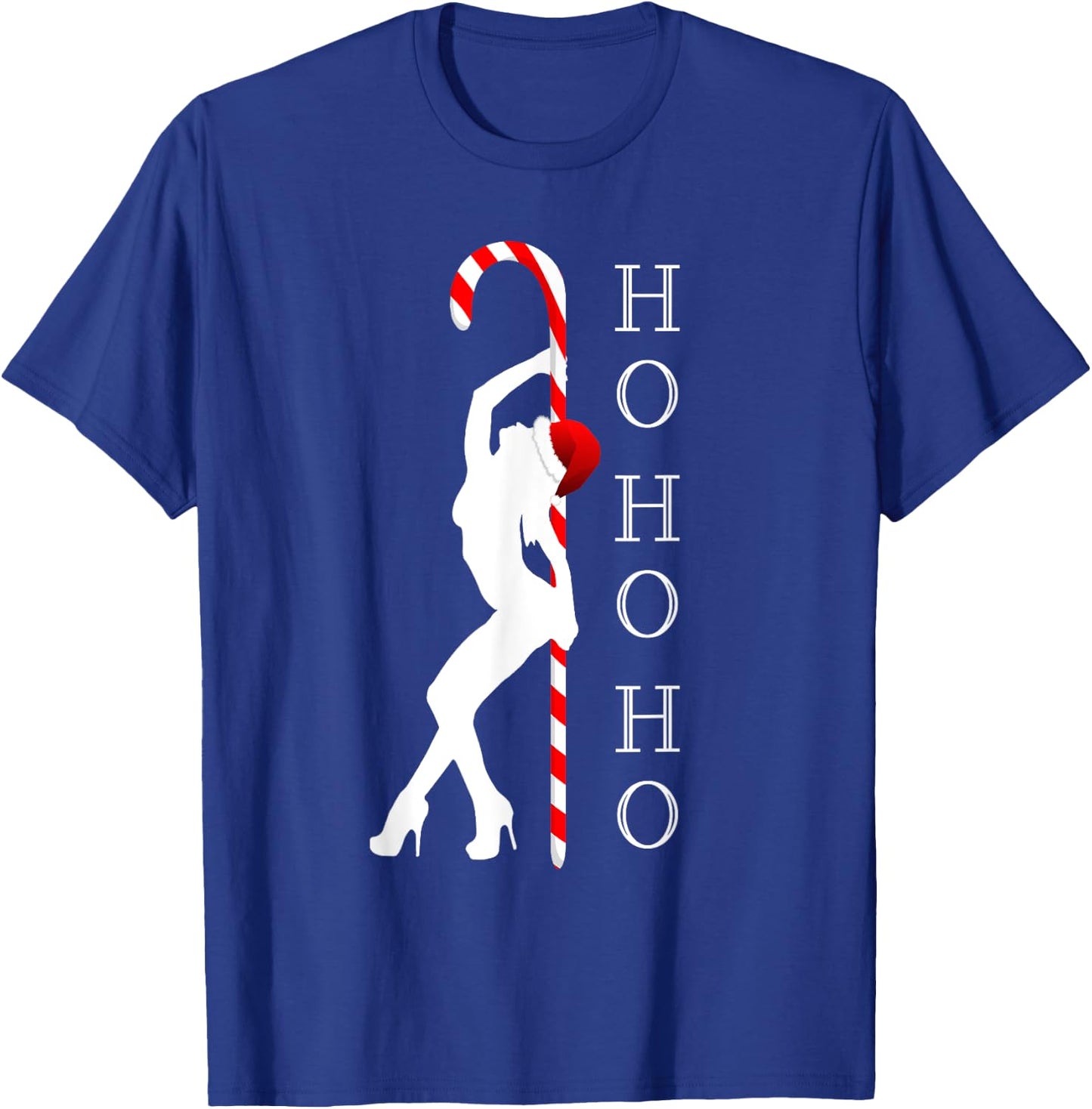 "Naughty Stripper HoHoHo" Funny Ugly Christmas Sweater Party T-Shirt - T-Shirt | Royal