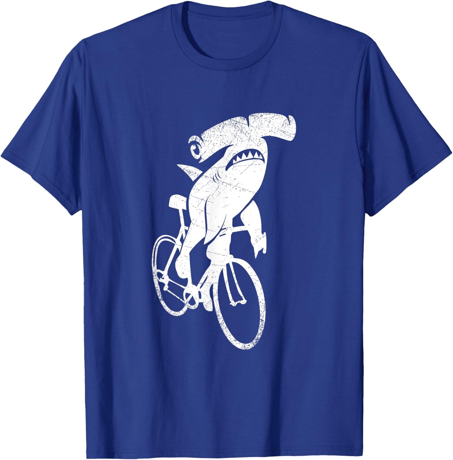 Hammerhead Shark On A Bicycle Shark T-Shirt - T-Shirt | Royal