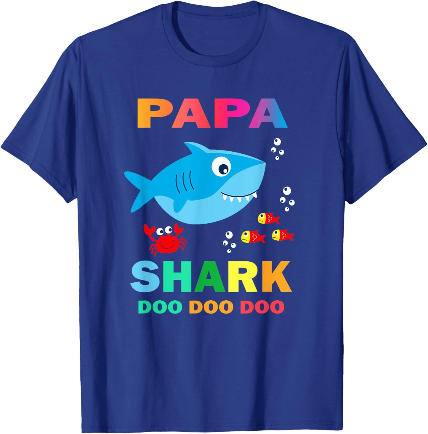 Papa Shark Shirt, Fathers Day Gift From Wife Son Daughter T-Shirt - T-Shirt | Royal